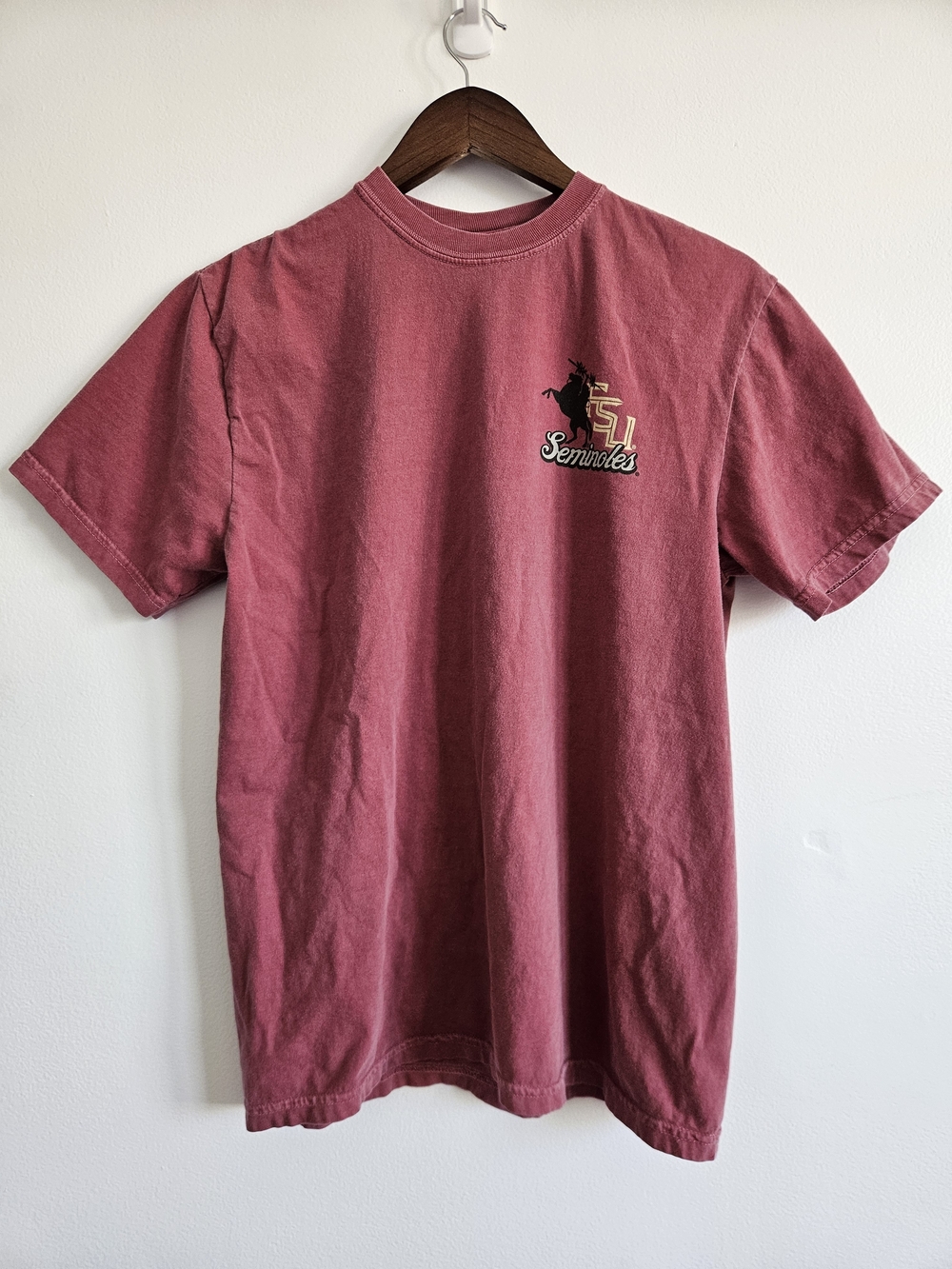 FSU M Medium T Shirt Tee Comfort Colors Red Garnet Florida State Seminoles